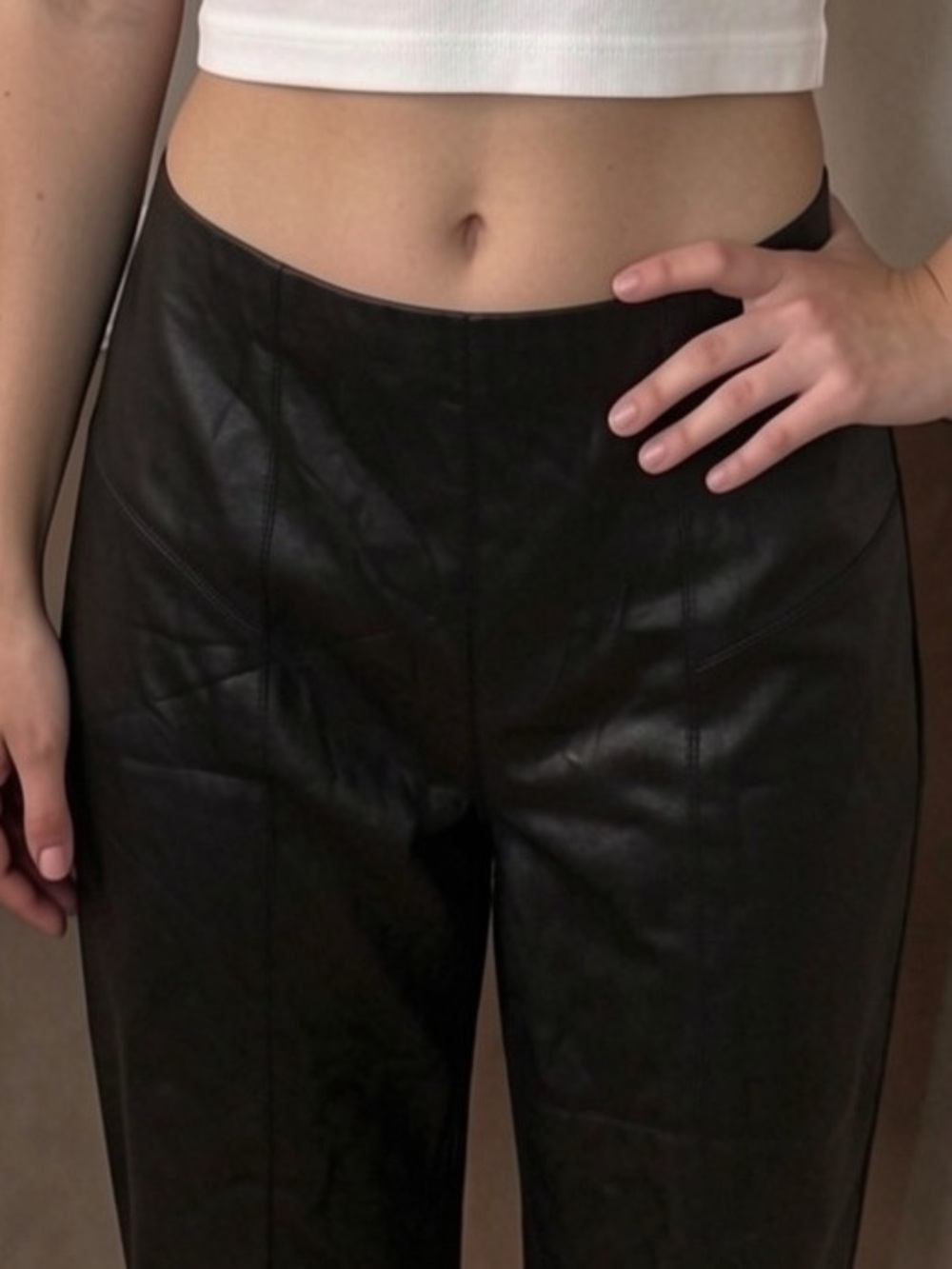 🎉 2 for $20! NWT Marc Jacobs Black Straight-Leg Faux Leather Pants ❤️